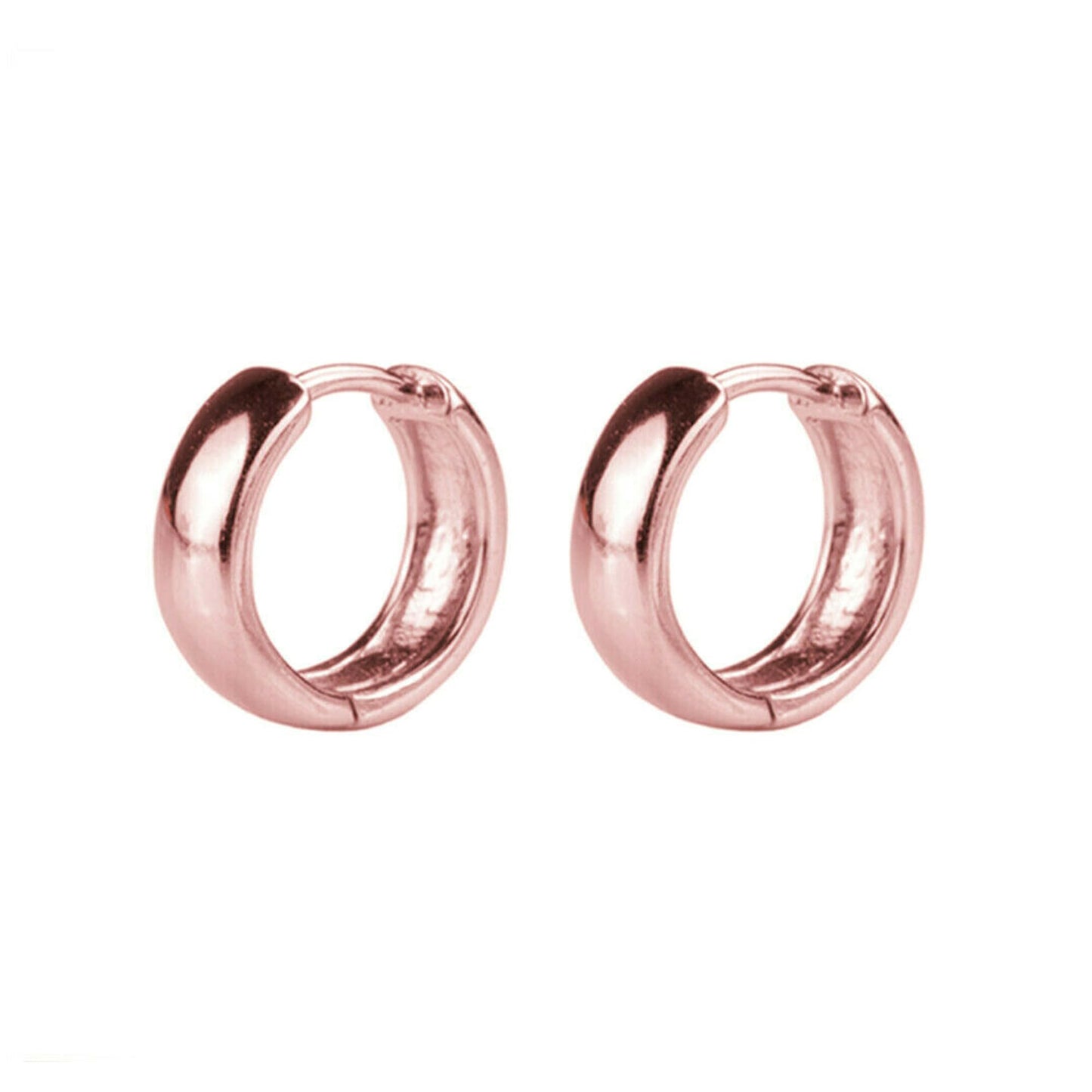 Rose gold 3mm sleeper huggie hoop earrings