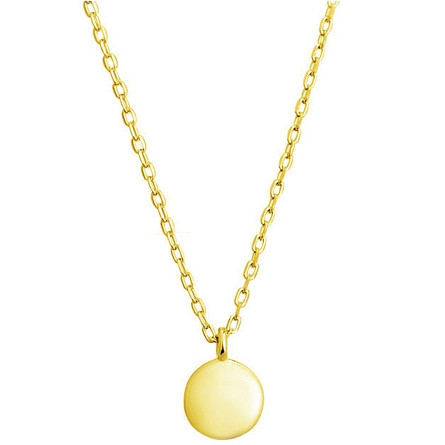 Sterling Silver Disc Necklace with Pebble Finish and Gold Plated Chain - sugarkittenlondon