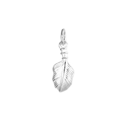 Sterling Silver Small Feather Angel Wing Charm Pendant For Necklace Bracelet Earrings (PS032_small_oxidized)