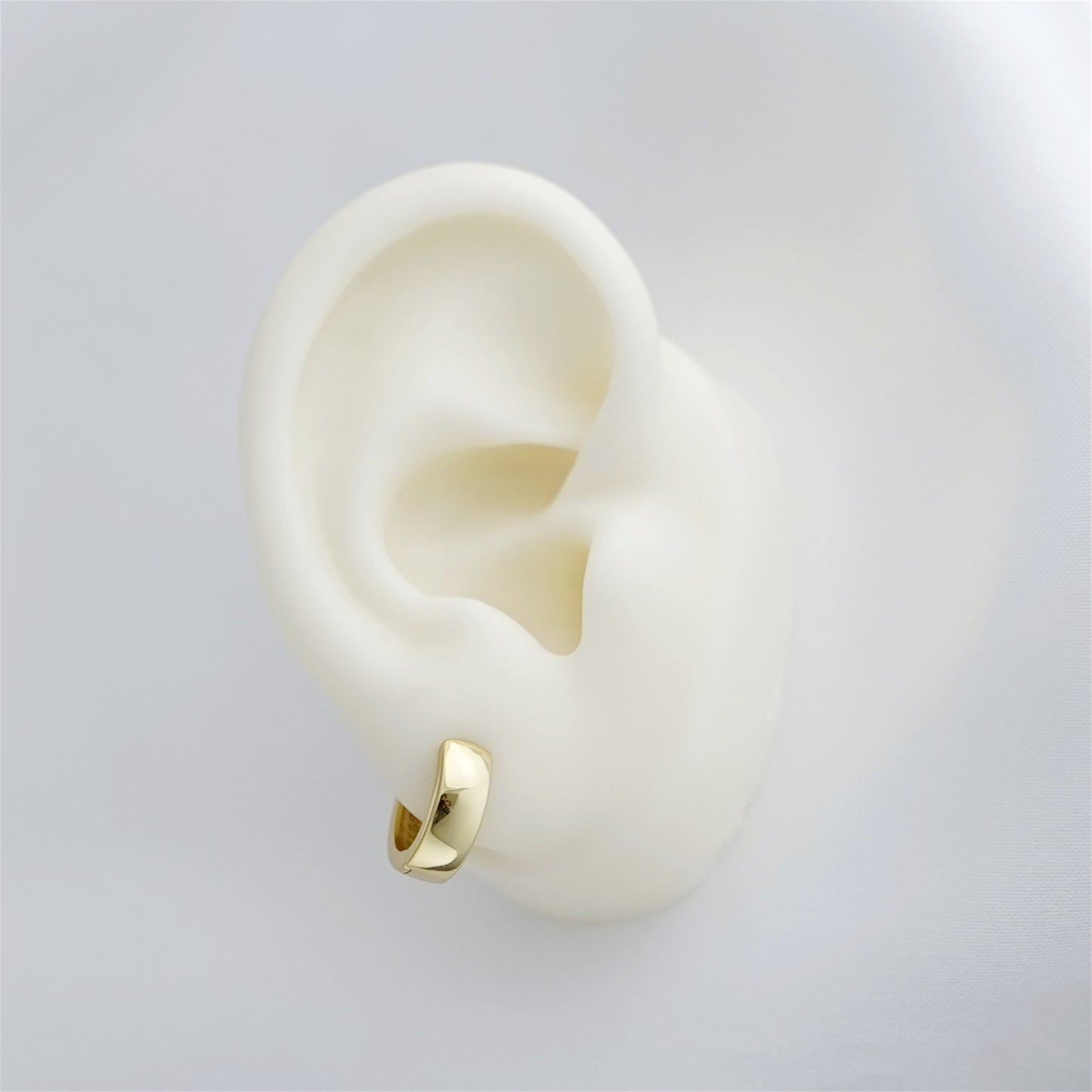 Sterling Silver 4.5mm Width Sleeper Earrings 2 Tones 10mm Hoop
