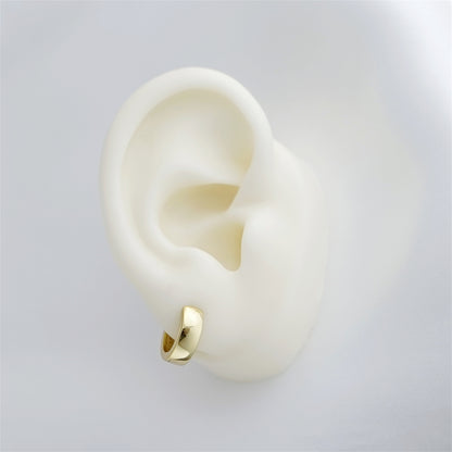 Sterling Silver 4.5mm Width Sleeper Earrings 2 Tones 10mm Hoop