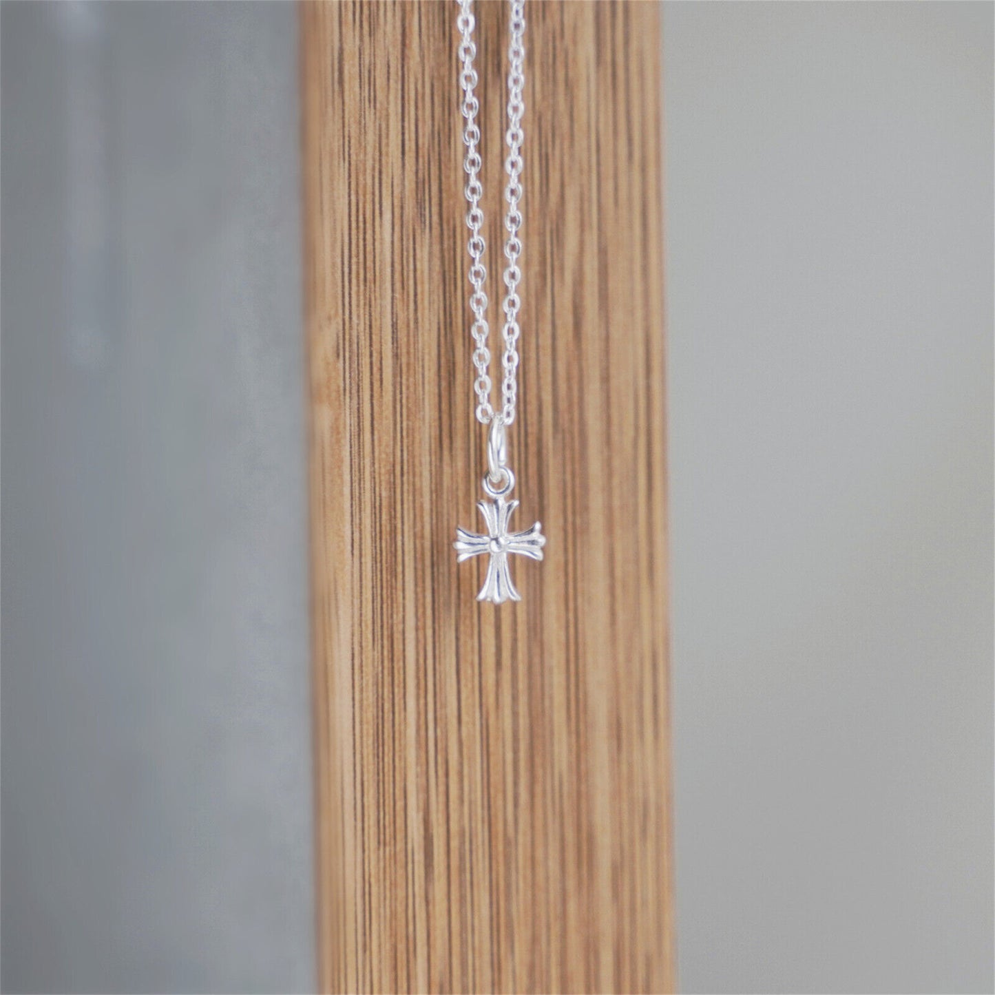Sterling Silver Fleur De Lis Cross Charm Pendant 10*15mm 7*7mm