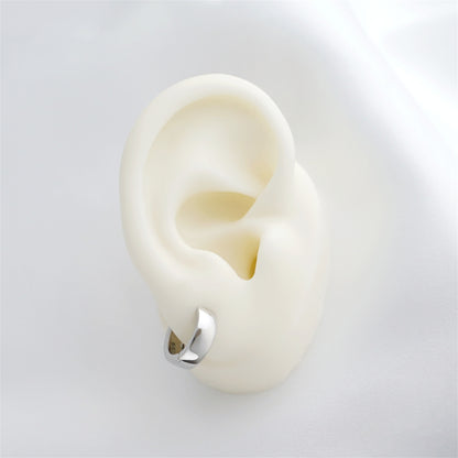 Sterling Silver 4.5mm Width Sleeper Earrings 2 Tones 10mm Hoop