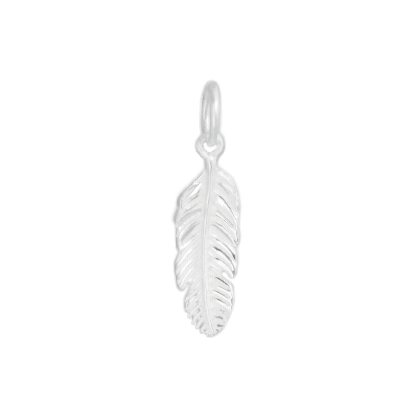 925 Sterling Silver Leaf Pendant with Feather and Angel Wing Charms - sugarkittenlondon