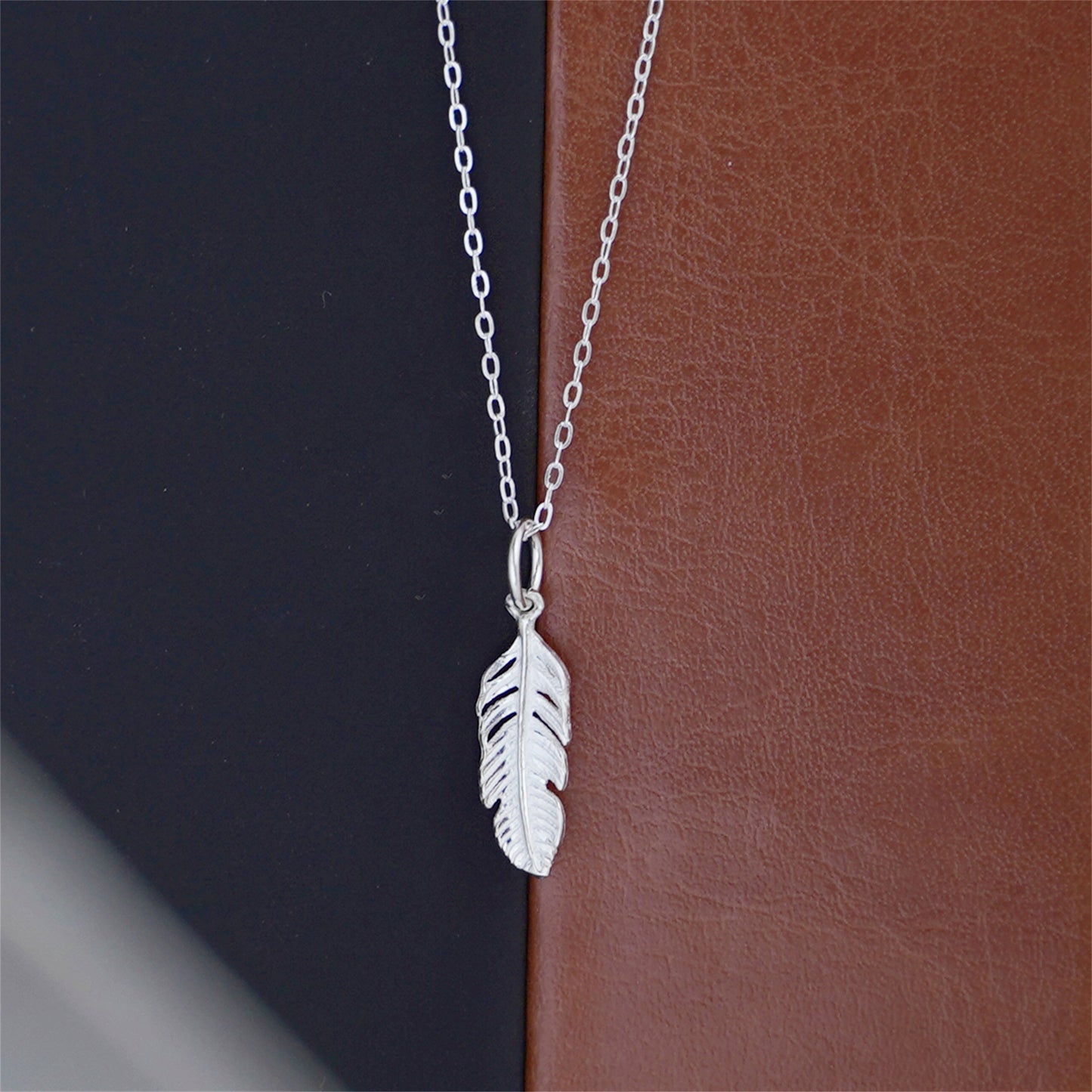 925 Sterling Silver Leaf Pendant with Feather and Angel Wing Charms - sugarkittenlondon