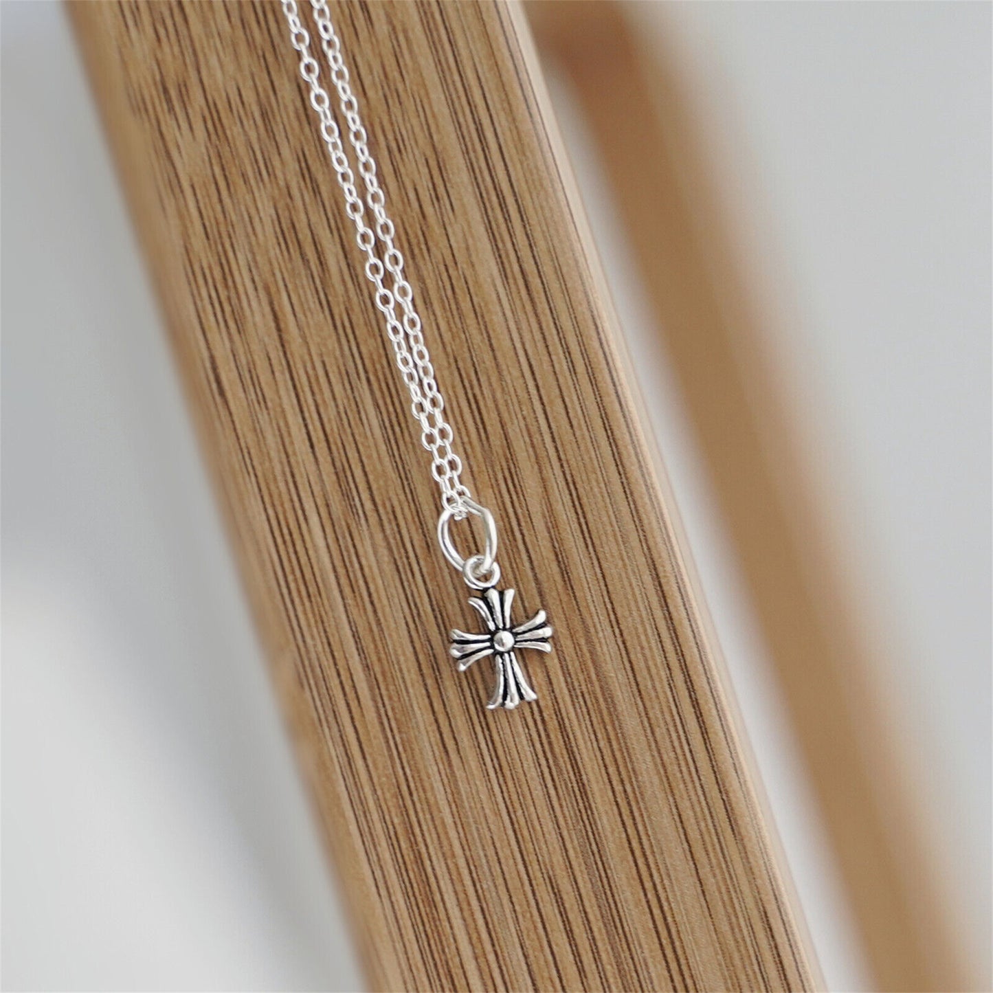 Sterling Silver Fleur De Lis Cross Charm Pendant 10*15mm 7*7mm
