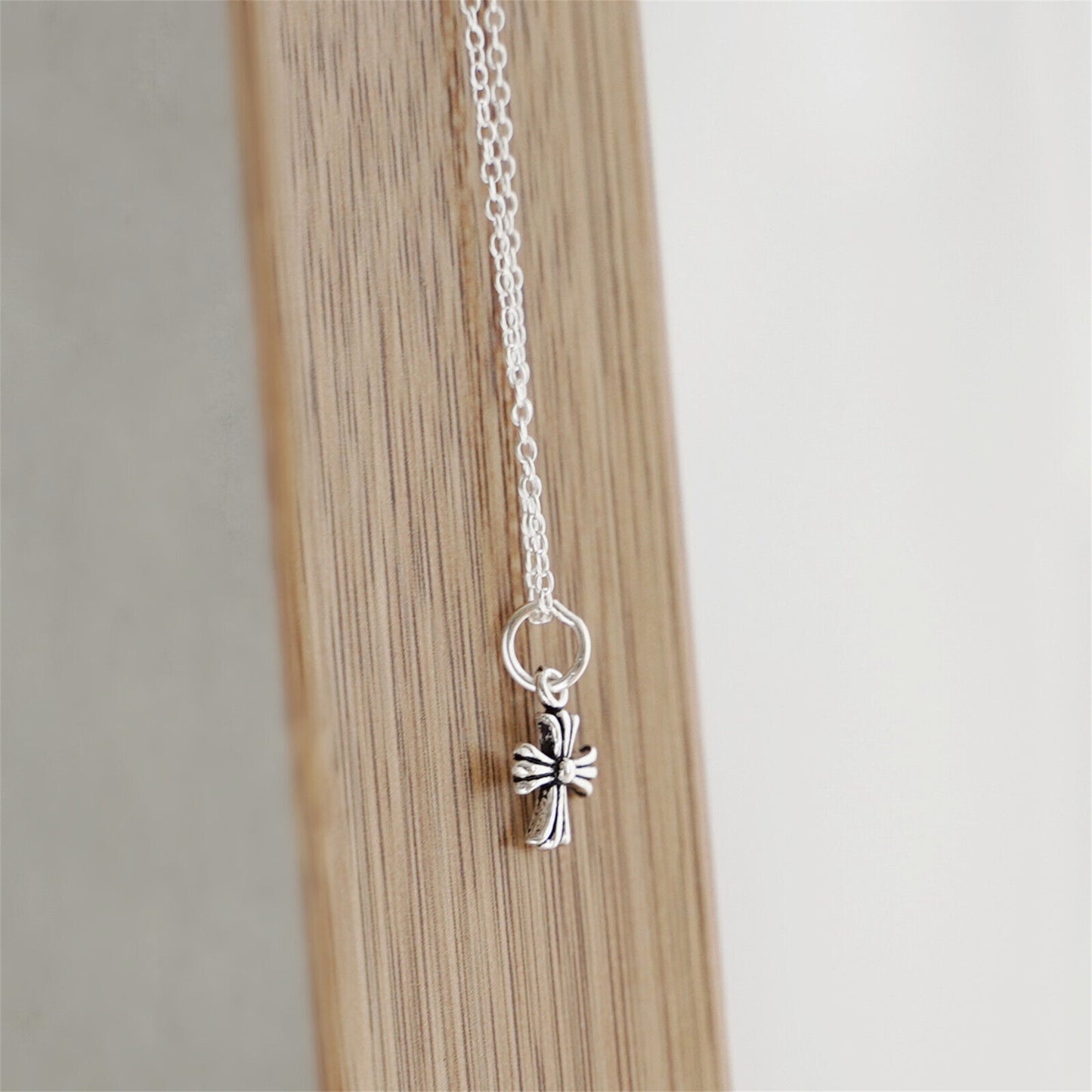 Sterling Silver Fleur De Lis Cross Charm Pendant 10*15mm 7*7mm