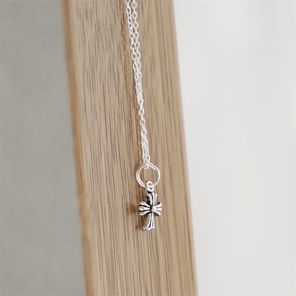 Sterling Silver Fleur De Lis Cross Charm Pendant 10*15mm 7*7mm