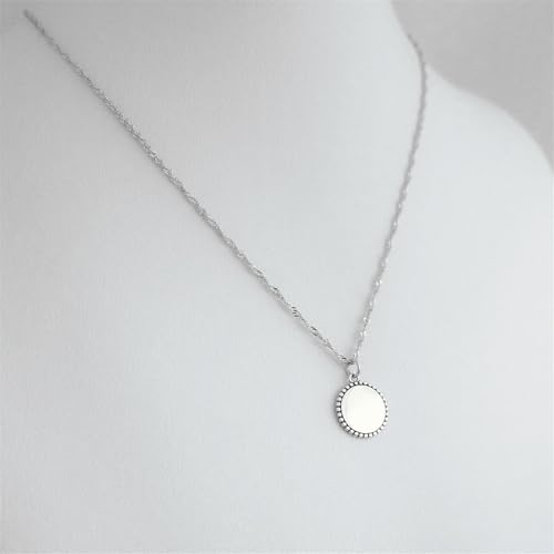 Sterling Silver 11mm Shiny Beaded Edge Charm Cross / Heart / Circle Pendant