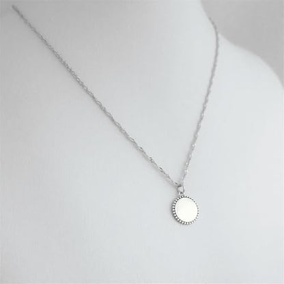 Sterling Silver 11mm Shiny Beaded Edge Charm Cross / Heart / Circle Pendant