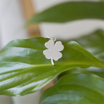 Sterling Silver Lucky Four Leaf Clover Pendant Charm For Necklace Bracelet