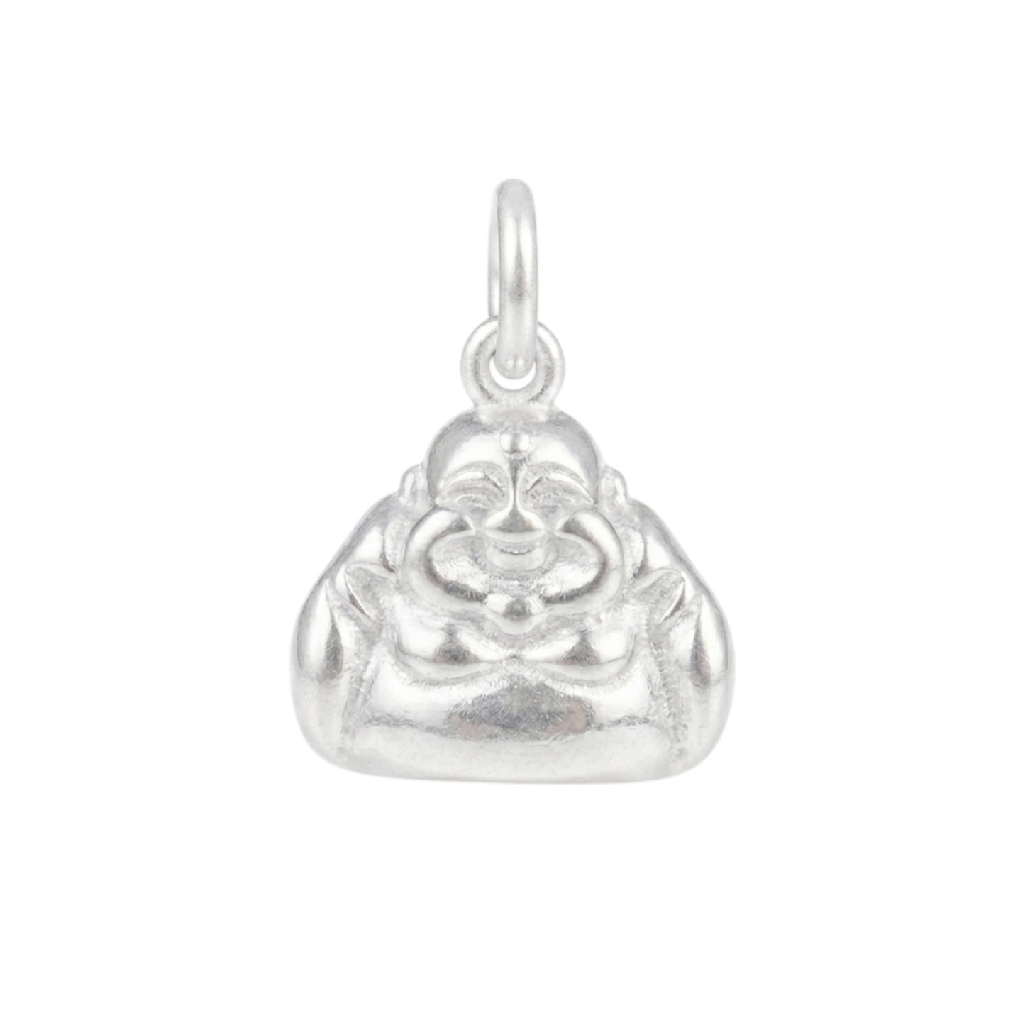 Sterling Silver 2 Sided Shiny Hollow Happy Laughing Buddha Yoga Necklace Bracelet Pendant