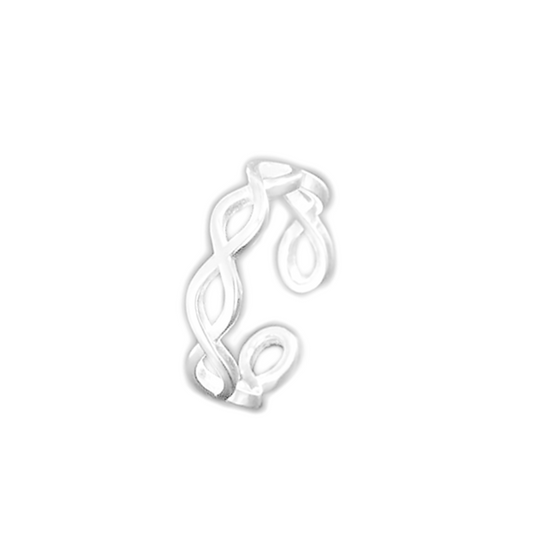 Sterling Silver Wave Ring for Women with Entwine Twist - sugarkittenlondon