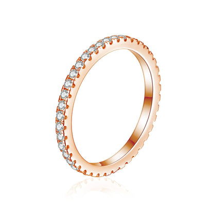CZ Stacking Eternity Band in rose gold with stones set around the top edge