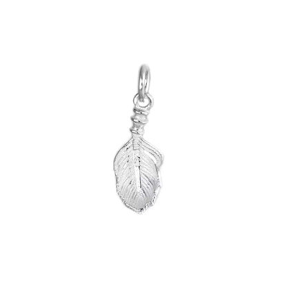 Sterling Silver Small Feather Angel Wing Charm Pendant For Necklace Bracelet Earrings (PS032_small_oxidized)