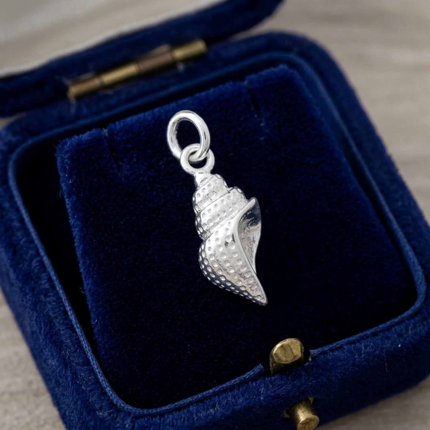 Silver Sea Snail Shell Charm