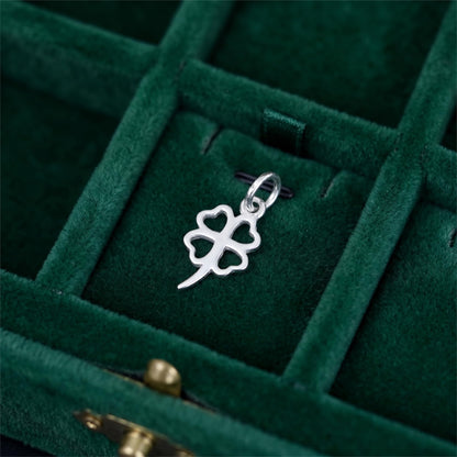 Sterling Silver Lucky Four Leaf Clover Pendant Charm For Necklace Bracelet