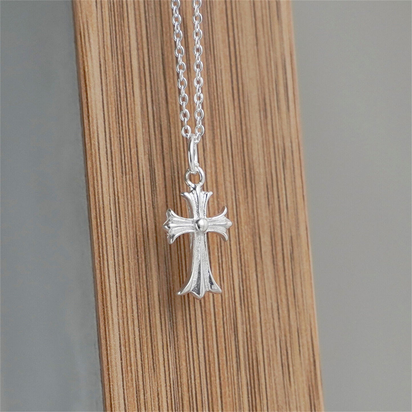 Sterling Silver Fleur De Lis Cross Charm Pendant 10*15mm 7*7mm
