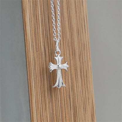 Sterling Silver Fleur De Lis Cross Charm Pendant 10*15mm 7*7mm