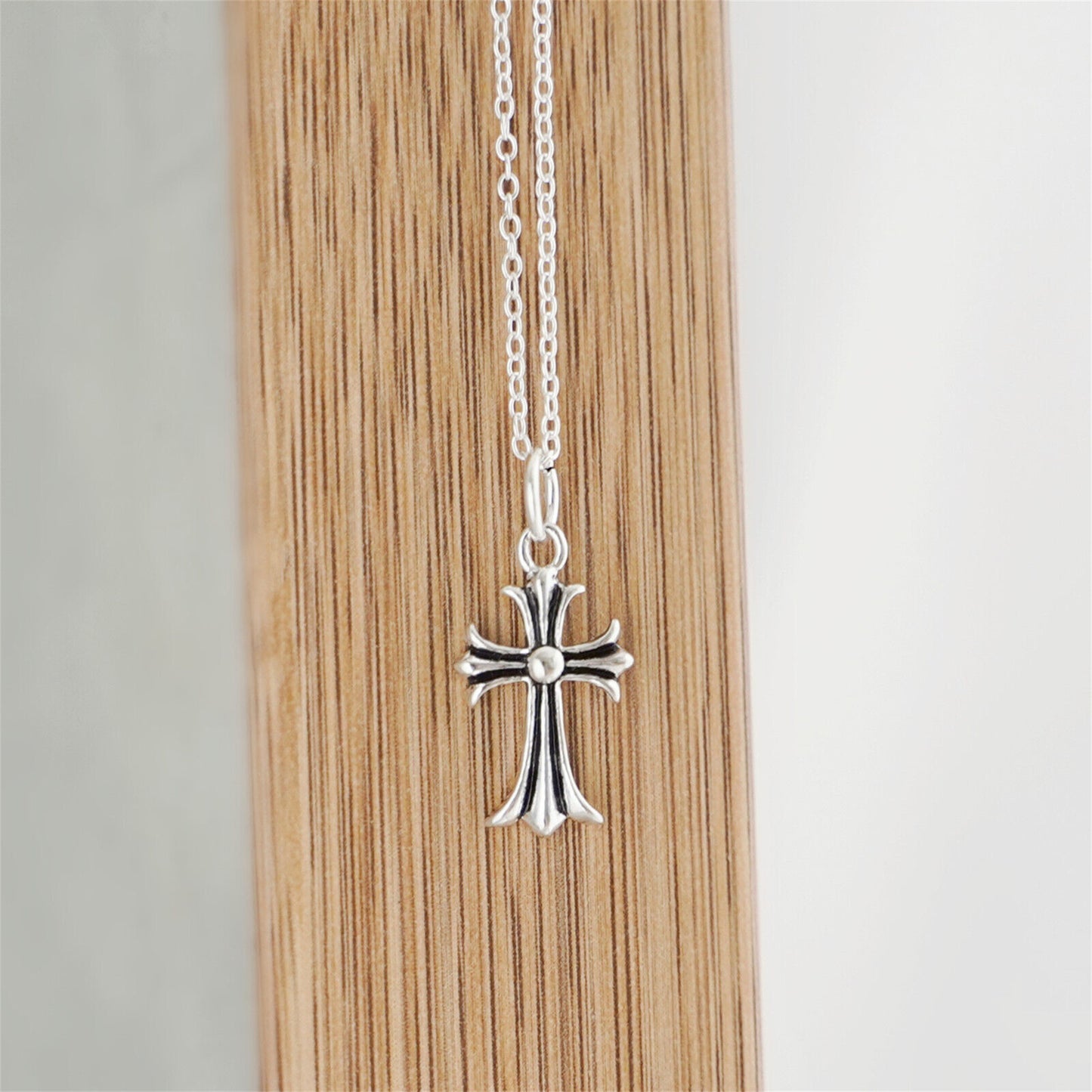Sterling Silver Fleur De Lis Cross Charm Pendant 10*15mm 7*7mm