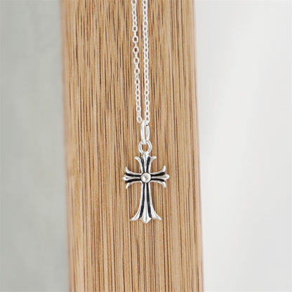 Sterling Silver Fleur De Lis Cross Charm Pendant 10*15mm 7*7mm