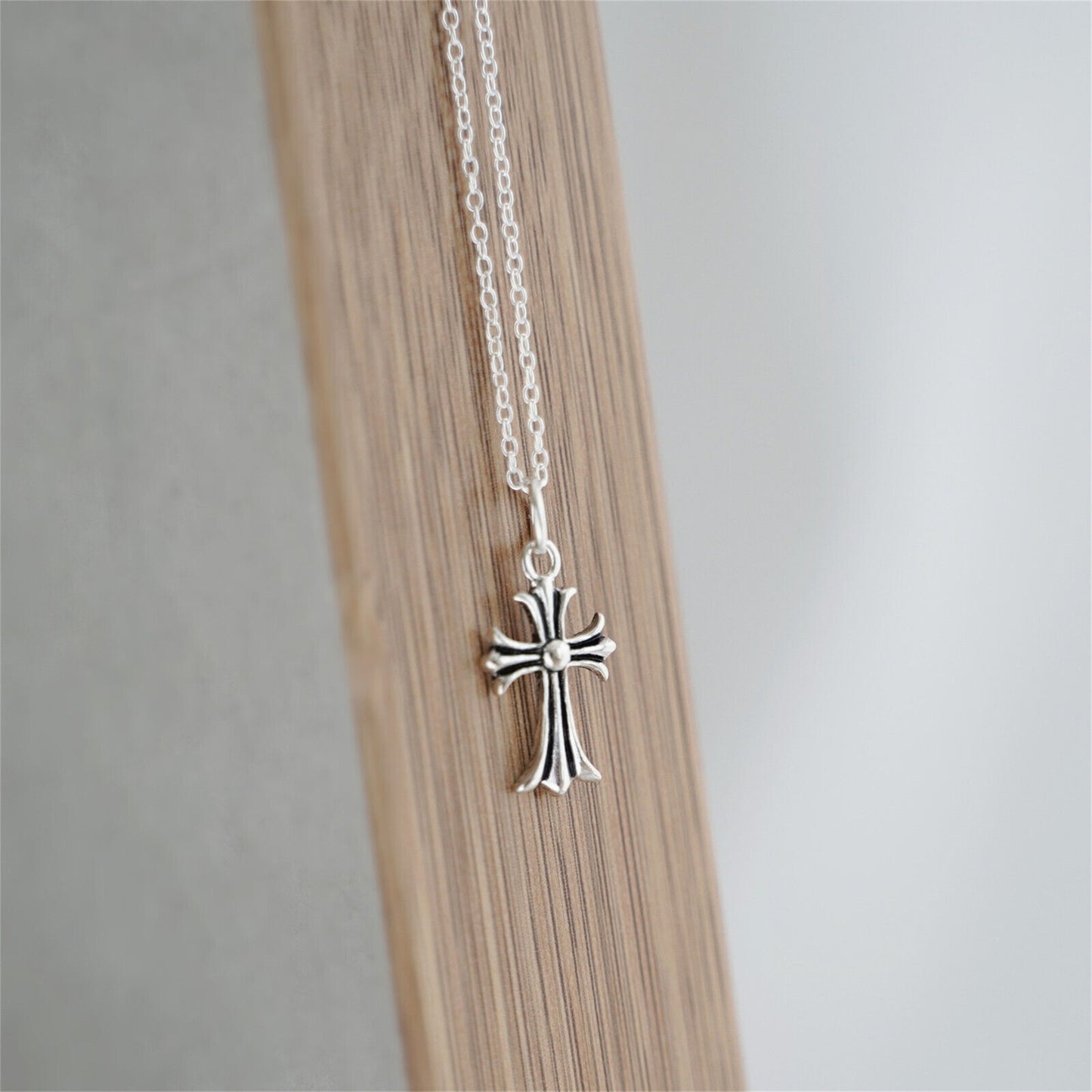Sterling Silver Fleur De Lis Cross Charm Pendant 10*15mm 7*7mm
