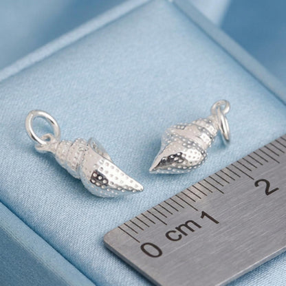 Silver Sea Snail Shell Charm