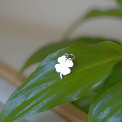 Sterling Silver Lucky Four Leaf Clover Pendant Charm For Necklace Bracelet
