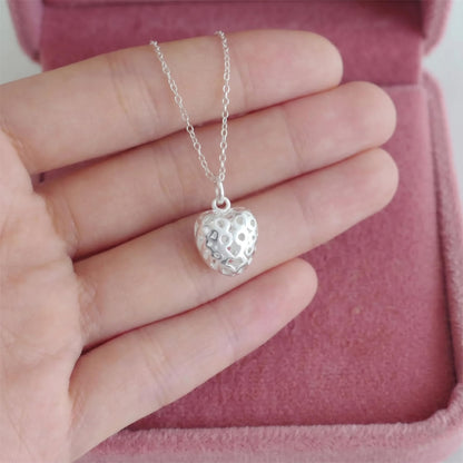 Sterling Silver Heart Charm Pendant with Polished Cut-Out Design