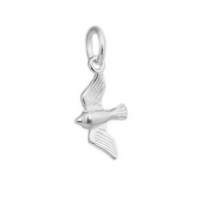 Sterling Silver Solid 3D Flying Bird Pendant Charm