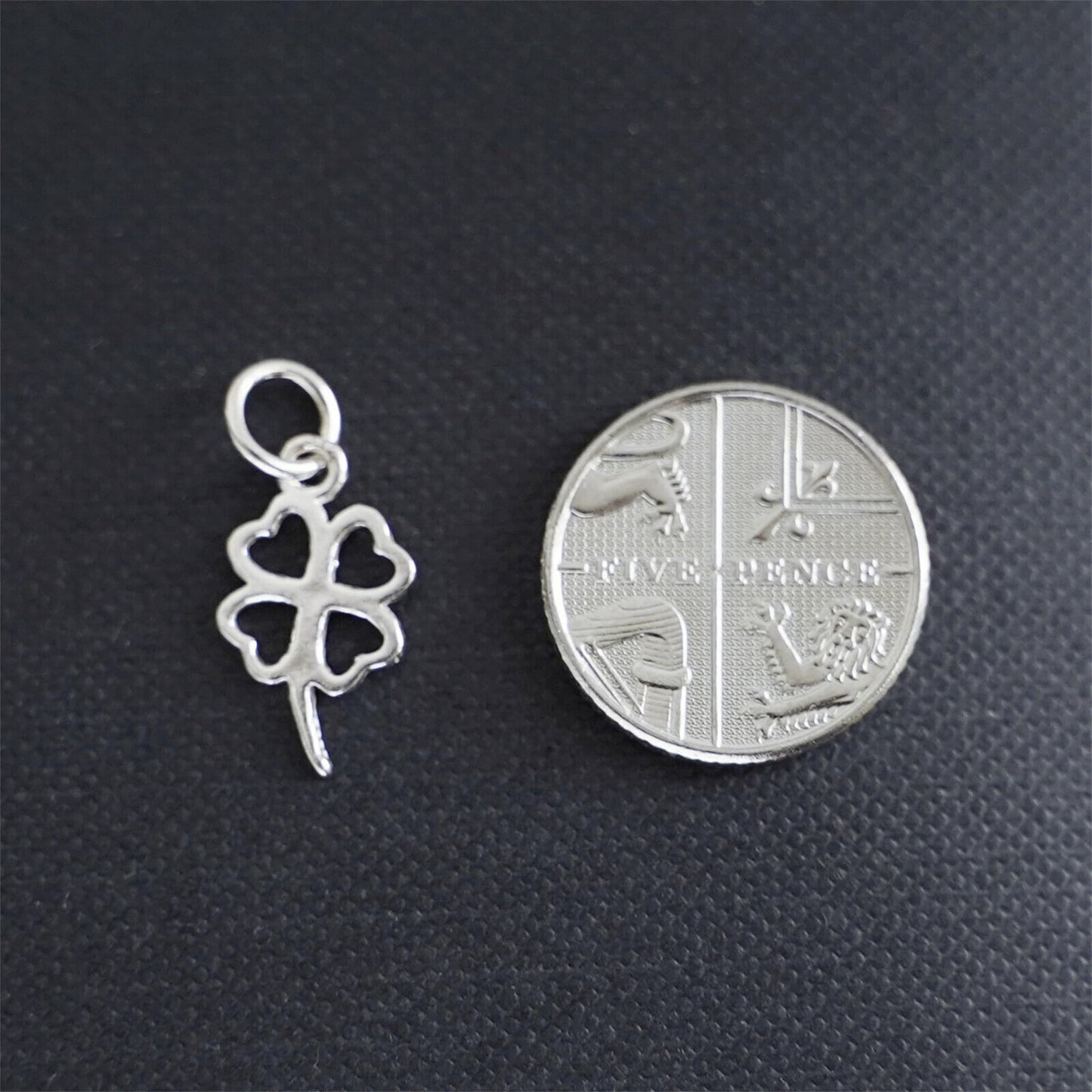 Sterling Silver Lucky Four Leaf Clover Pendant Charm For Necklace Bracelet