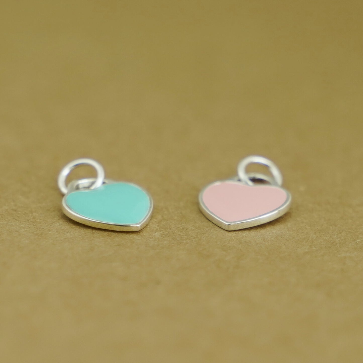Glazed Flat Heart Charm