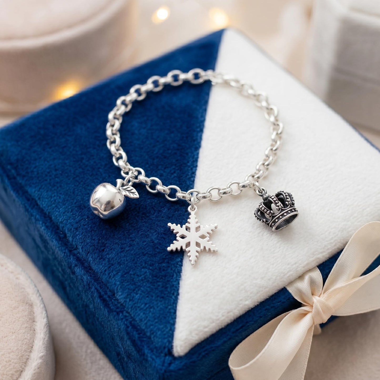 Sterling Silver 18mm Solid Snowflake Necklace Bracelet Charm Pendant 25mm Full Length