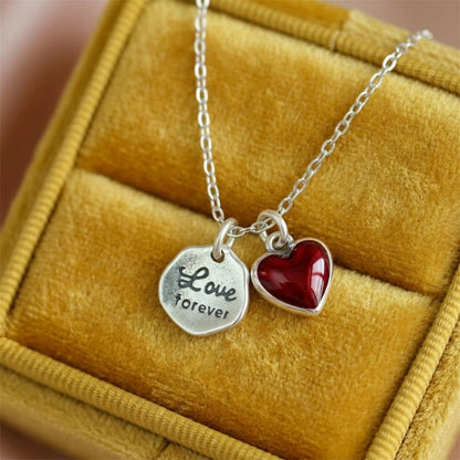 Sterling Silver Solid Hexagon Love Forever Tag Charm Pendant