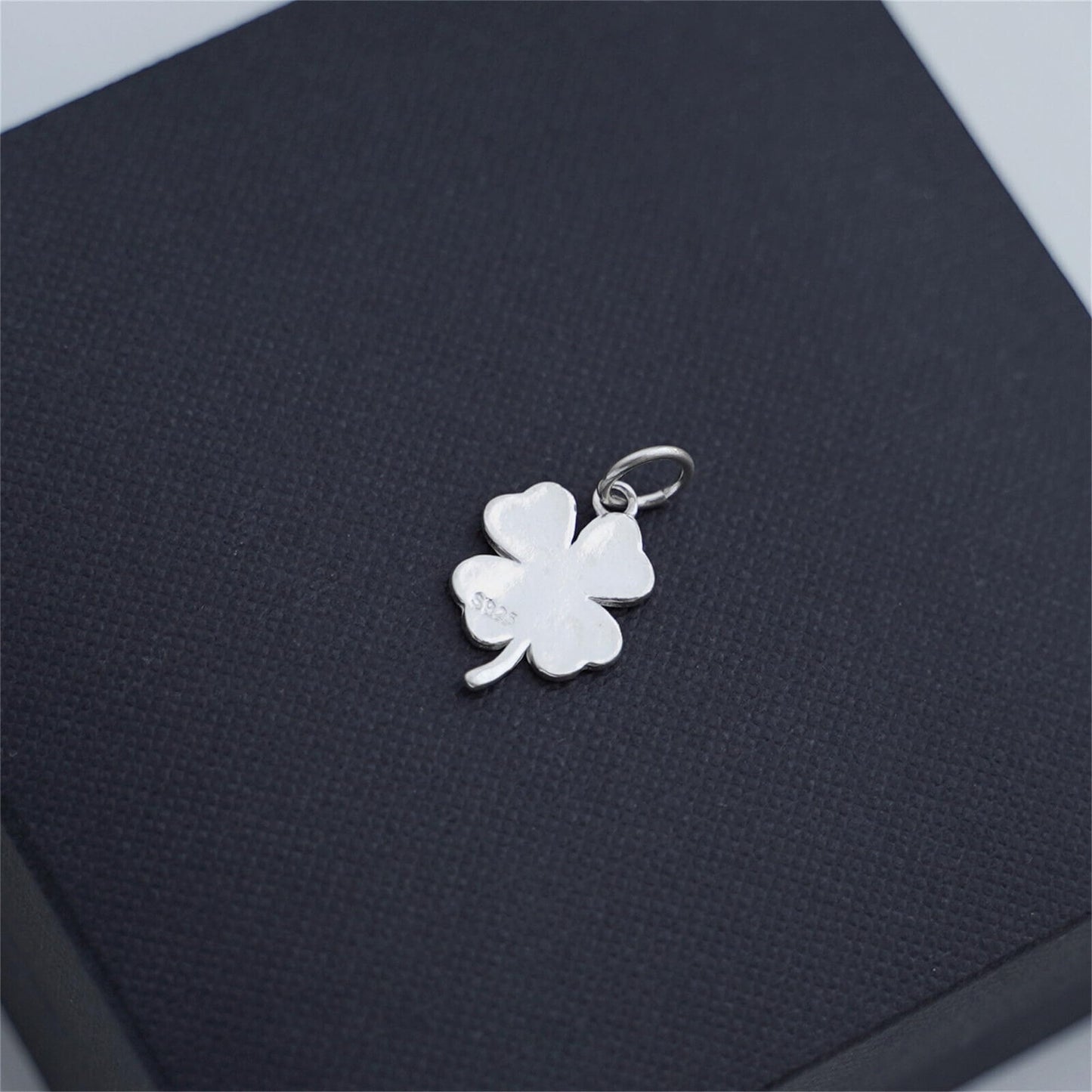 Sterling Silver Lucky Four Leaf Clover Pendant Charm For Necklace Bracelet