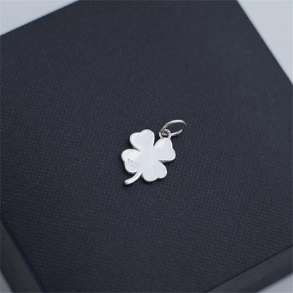 Sterling Silver Lucky Four Leaf Clover Pendant Charm For Necklace Bracelet