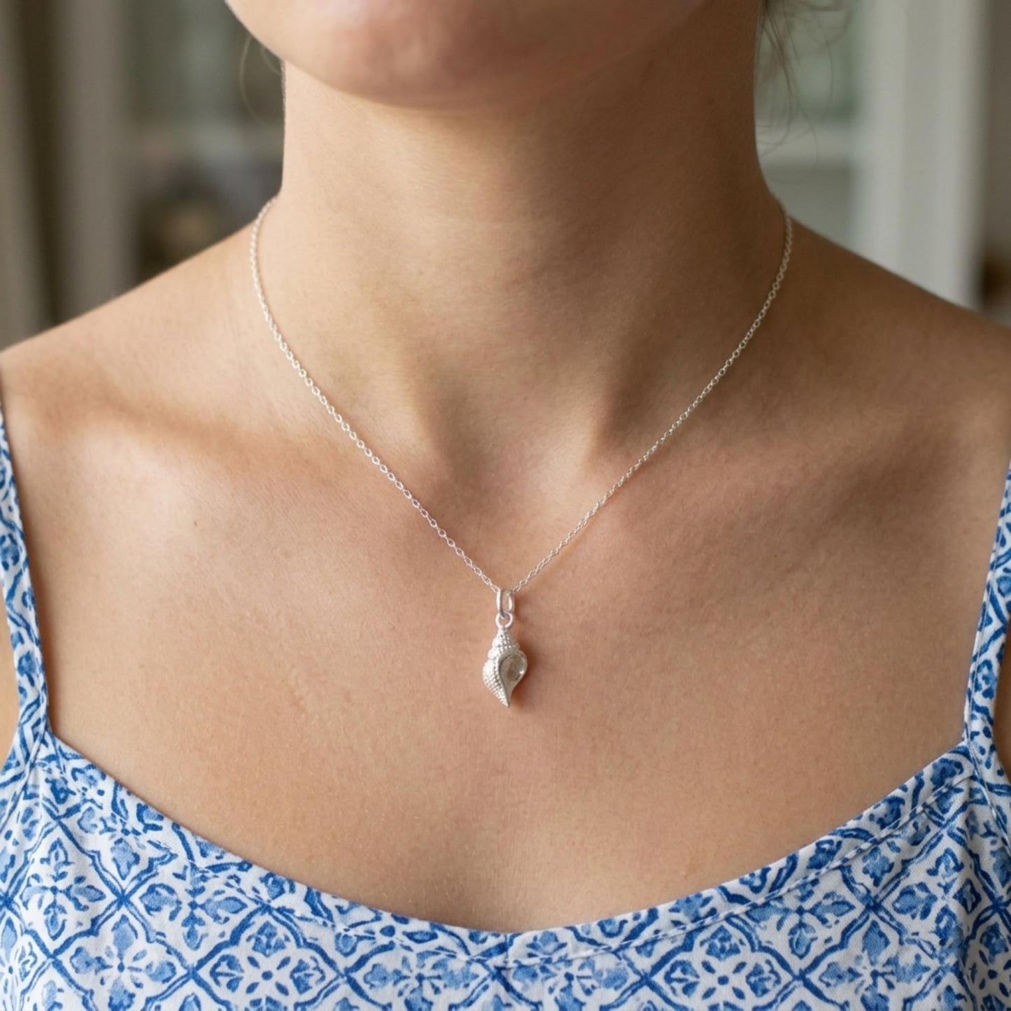 Silver Sea Snail Shell Charm