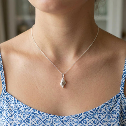 Silver Sea Snail Shell Charm