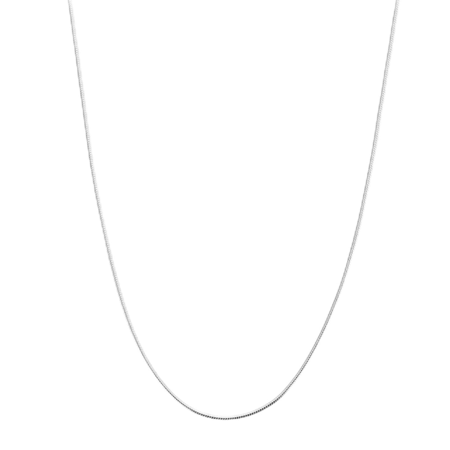 Sleek Rhodium Snake Chain, feine rhodinierte Schlangenkette mit dünnen Gliedern