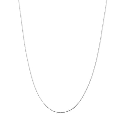 Sleek Rhodium Snake Chain, feine rhodinierte Schlangenkette mit dünnen Gliedern