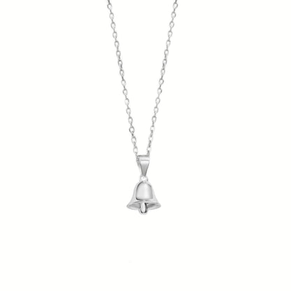 Sterling Silver Shiny 3D Jingle Bell Pendant Charm Belcher Chain Necklace