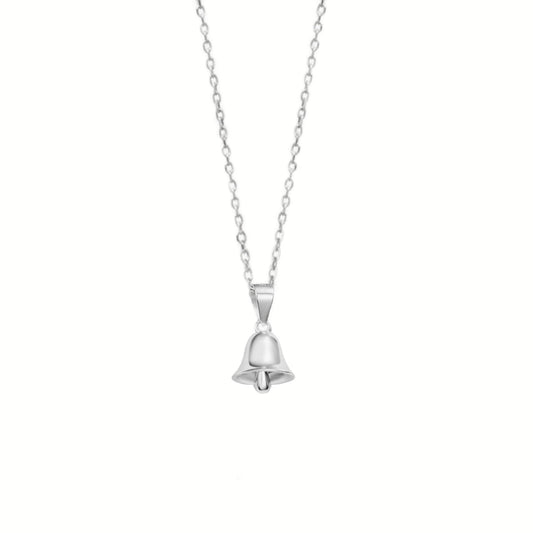 Sterling Silver Shiny 3D Jingle Bell Pendant Charm Belcher Chain Necklace