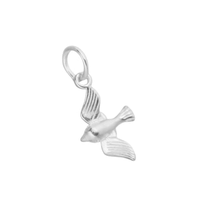Sterling Silver Little 3d Shiny Flying Bird Pendant Charm For Earrings Necklace Bracelet