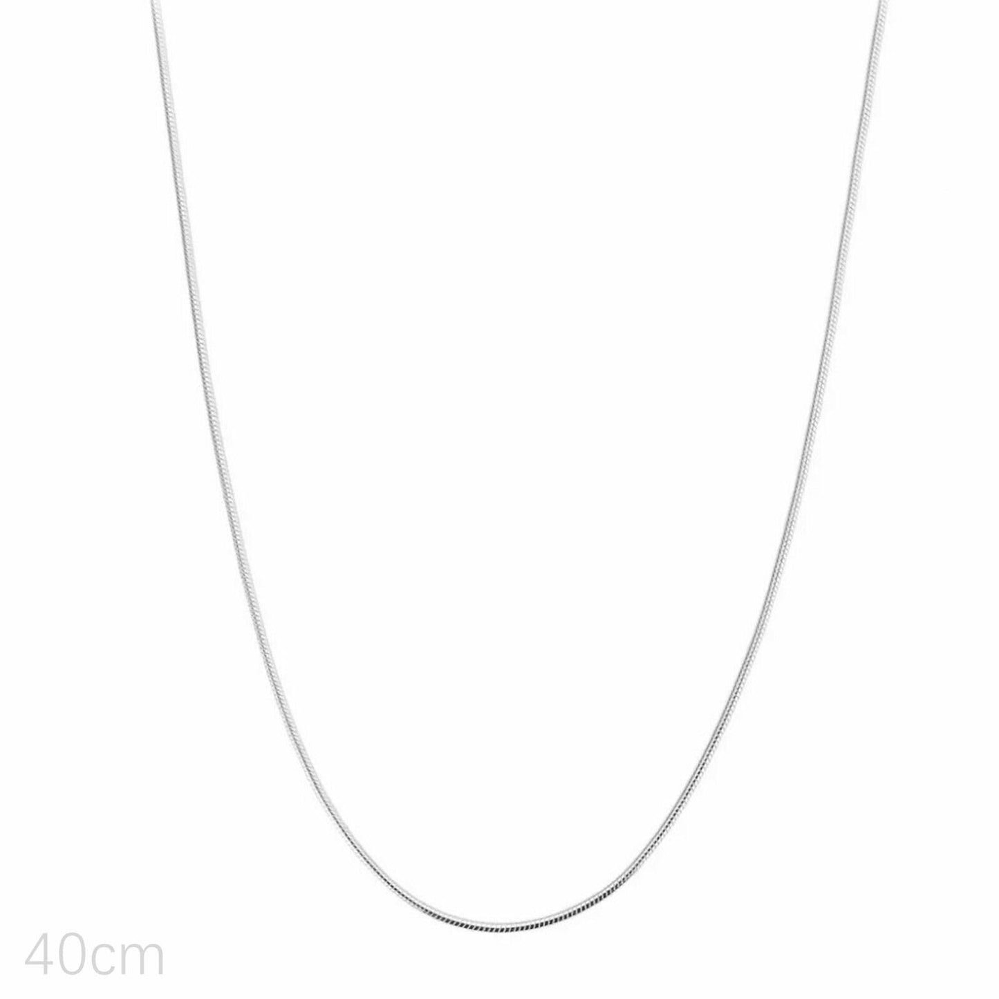 Sleek Rhodium Snake Chain, Länge 40 cm, feine Schlangenglieder