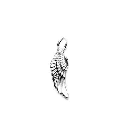 Sterling Silver Small Feather Angel Wing Charm Pendant For Necklace Bracelet Earrings