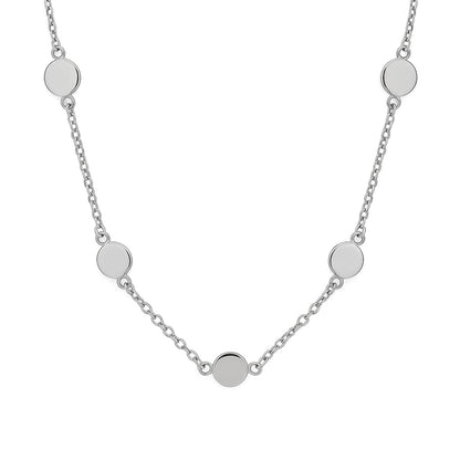 Multi-Disc choker necklace with round disc charms on silver-tone chain