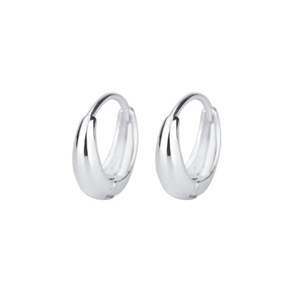 Sterling Silver Teardrop Waterdrop Huggie Hoop Earrings 8 - 9mm Inside