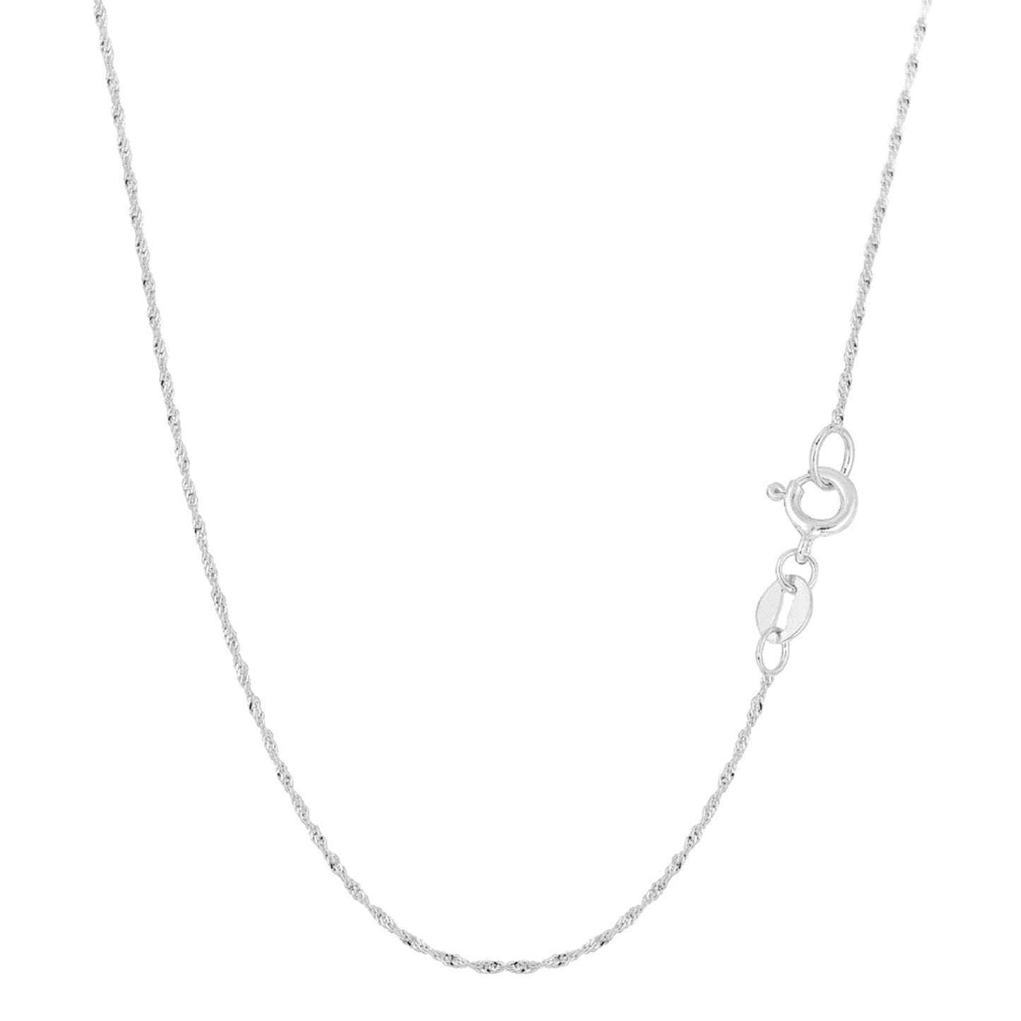 Rhodium twisted chain necklace with lobster-style clasp