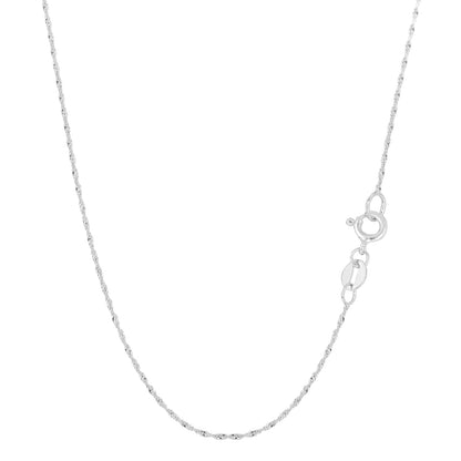 Rhodium twisted chain necklace with lobster-style clasp