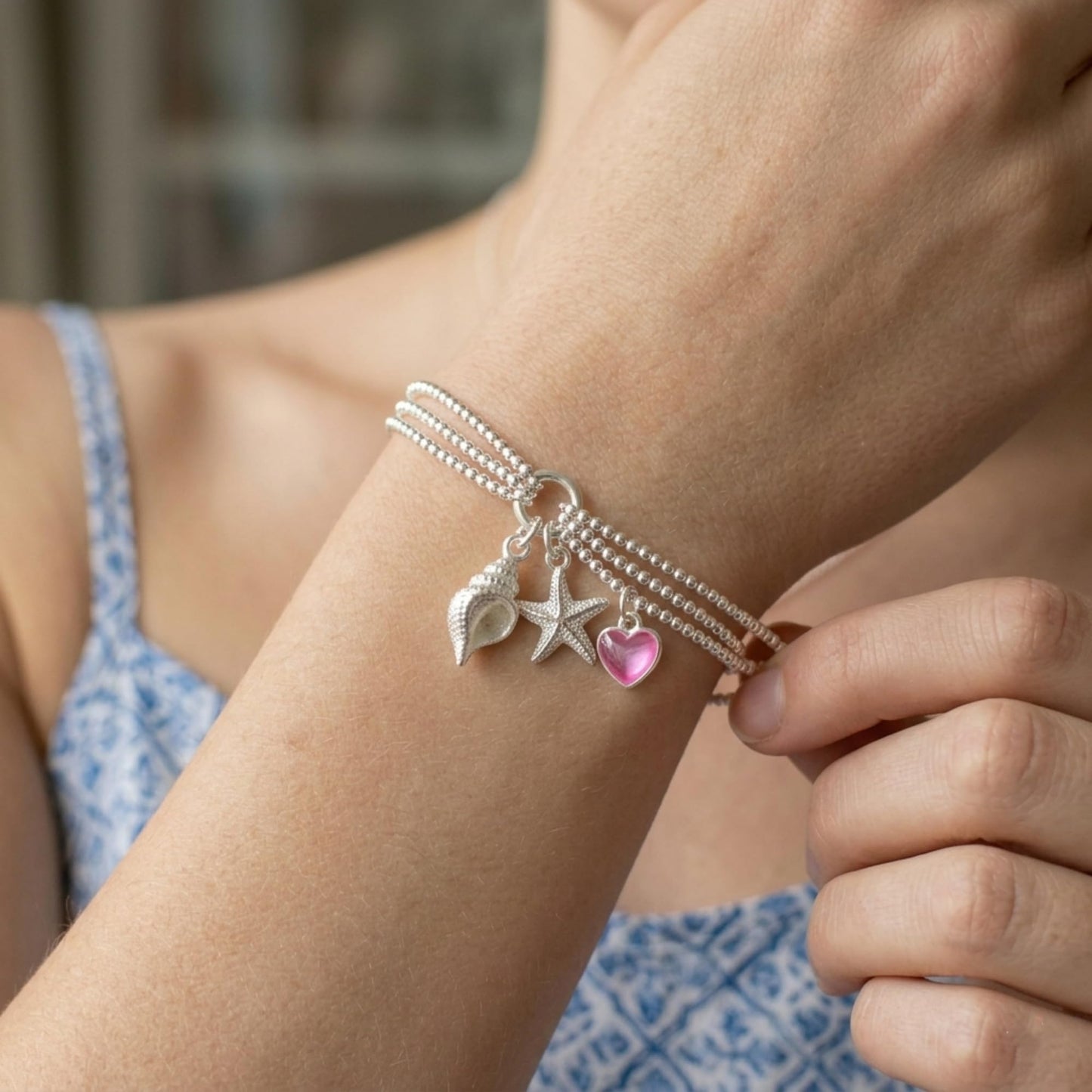 Silver Sea Snail Shell Charm